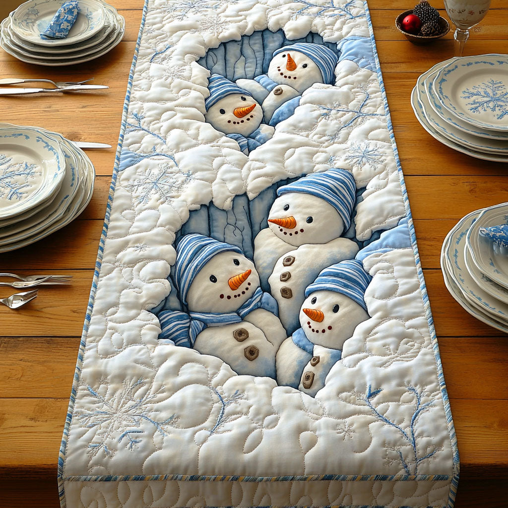 Frosty Smile Night Quilted Table Runner NCU0TD770