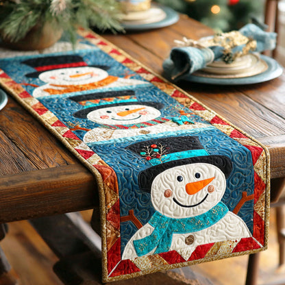 Frosty Snowman Joy Quilted Table Runner NCU0TD666