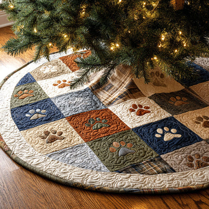 Frosty Steps Christmas Quilted Tree Skirt NCU0TV1071