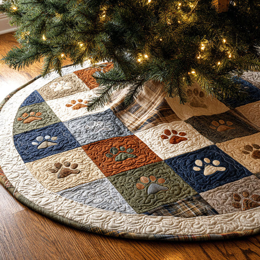 Frosty Steps Christmas Quilted Tree Skirt NCU0TV1071