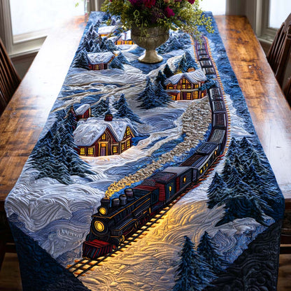 Frosty Train Lights Quilted Table Runner NCU0NT11308