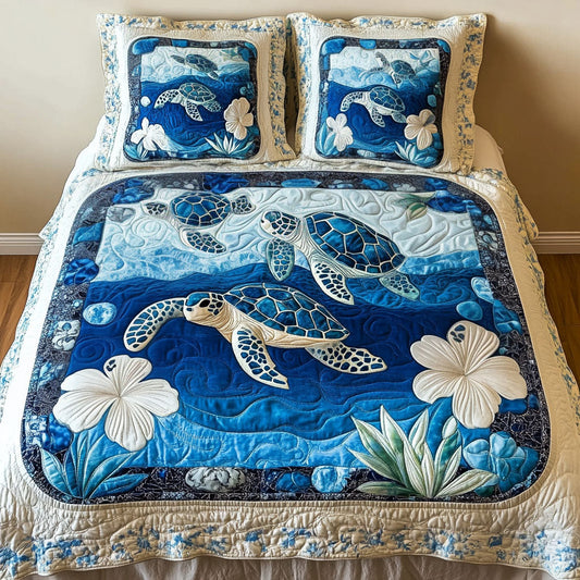 Frosty Waters 3-Piece Quilted Bedding Set NCU0NT3976