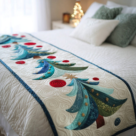 Frosty Whirl Quilted Bed Runner NCU0TV670
