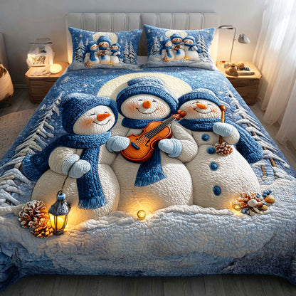 Frosty Winter Joy 3-Piece Quilted Bedding Set NCU0TD1095