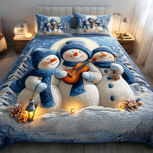 Frosty Winter Joy 3-Piece Quilted Bedding Set NCU0TD1095