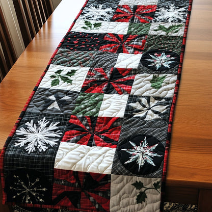 Frosty Winter Joy Quilted Table Runner NCU0PT1636