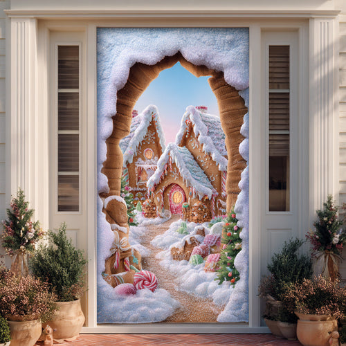 Frosty Winter Path Quilted Door Cover NCU0TD1623
