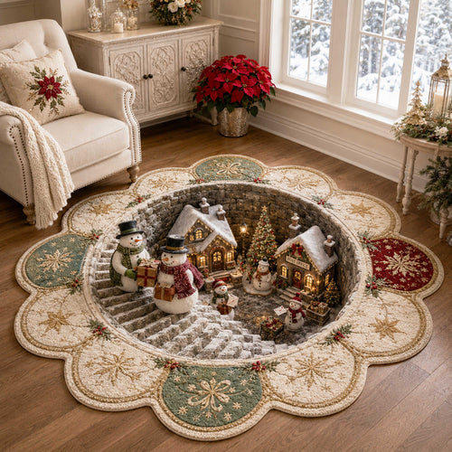 Frosty Wonderland Custom Shape Area Rug NCU0TD3158
