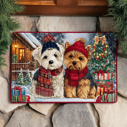 Frosty Yorkie Doormat NCU0TD886