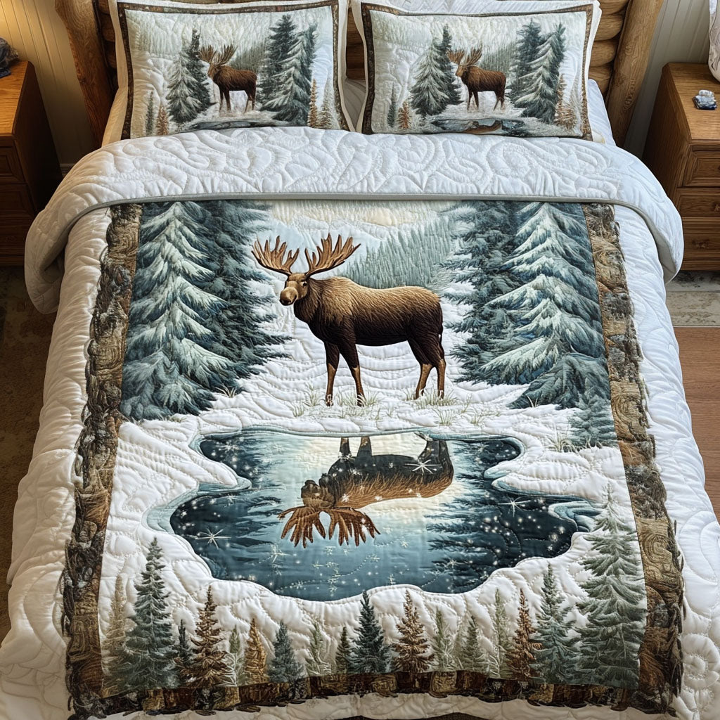 Frozen Beauty 3-Piece Quilted Bedding Set NCU0NT3154