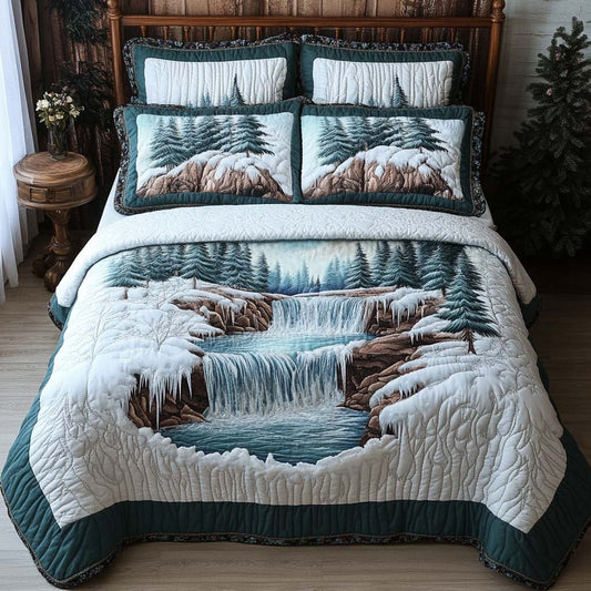 Frozen Falls 3-Piece Quilted Bedding Set NCU0NT9552