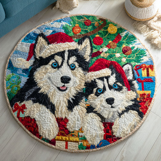 Frozen Trail Quilted Round Mat NCU0TD856