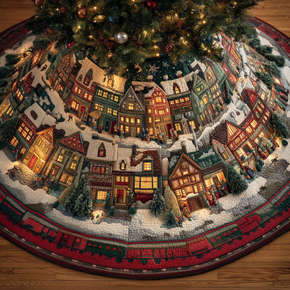 Frozen Village Light Christmas Quilted Tree Skirt NCU0TD1739