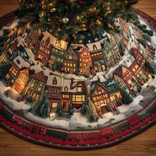 Frozen Village Light Christmas Quilted Tree Skirt NCU0TD1739