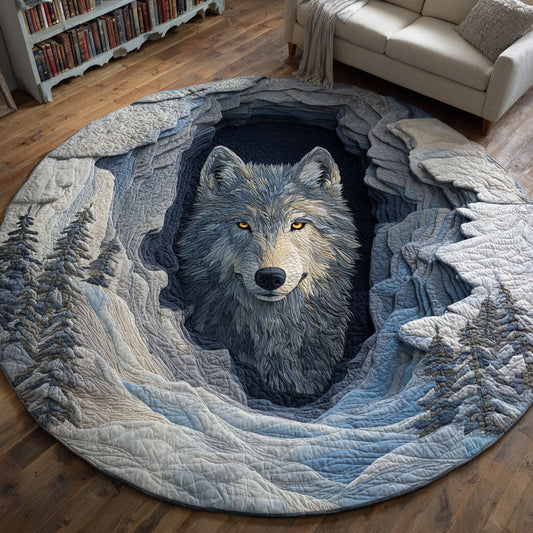 Frozen Wolf Quilted Round Mat NCU0TV1429