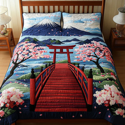 Fuji Blossom Breeze 3-Piece Quilted Bedding Set NCU0PT6692