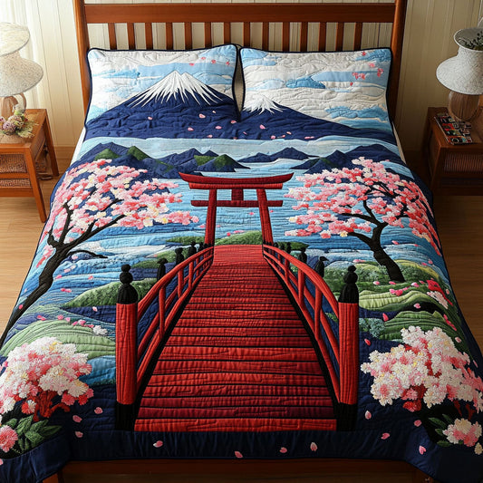 Fuji Blossom Breeze 3-Piece Quilted Bedding Set NCU0PT6692