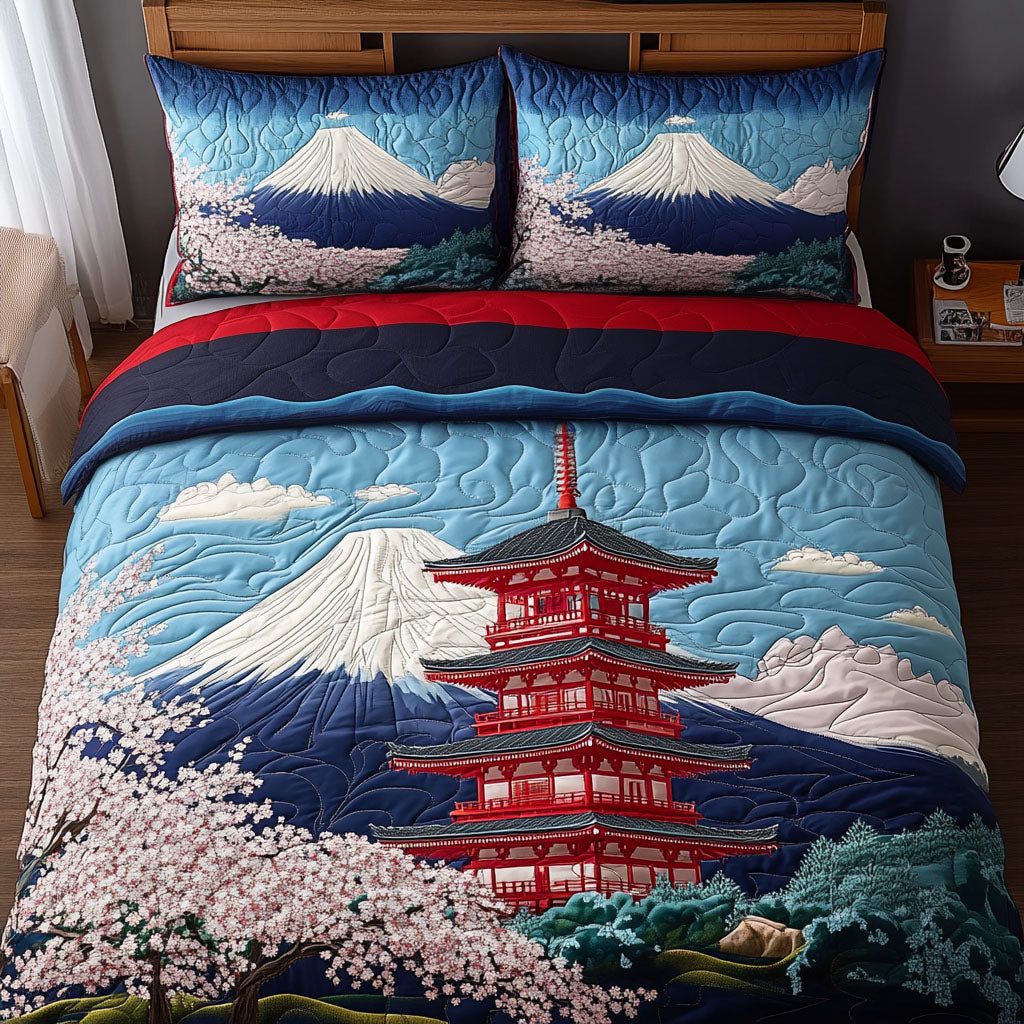 Fuji Serenity 3-Piece Quilted Bedding Set NCU0PT6693