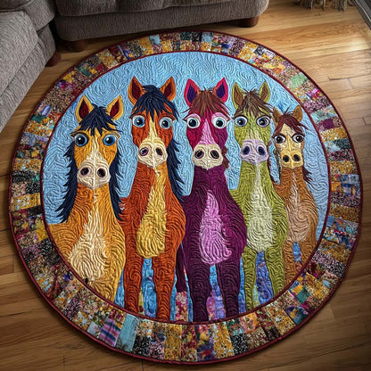 Fun Horse Crew Quilted Round Mat NCU0NT11569
