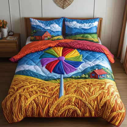 Fun Pinwheel 3-Piece Quilted Bedding Set NCU0DK7857