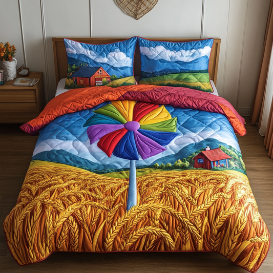 Fun Pinwheel 3-Piece Quilted Bedding Set NCU0DK7857