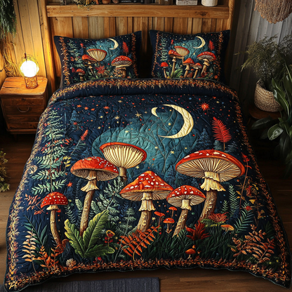 Mushroom Meadow 3-Piece Quilted Bedding Set NCU0VT180