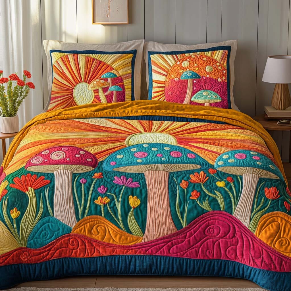 Fungitopia Nights 3-Piece Quilted Bedding Set NCU0NT7883
