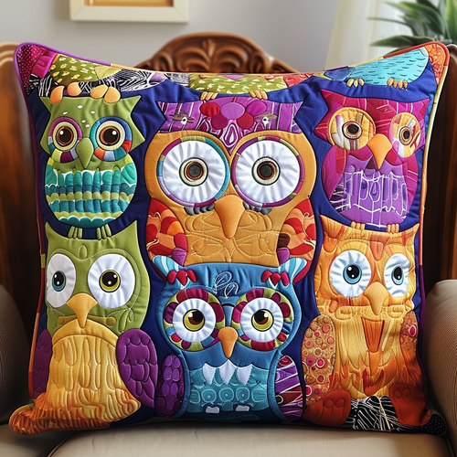 Funky Owls Quilted Pillow Case NCU0NT040