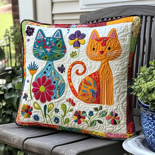 Funky Cat Quilted Pillow Case NCU0PD614