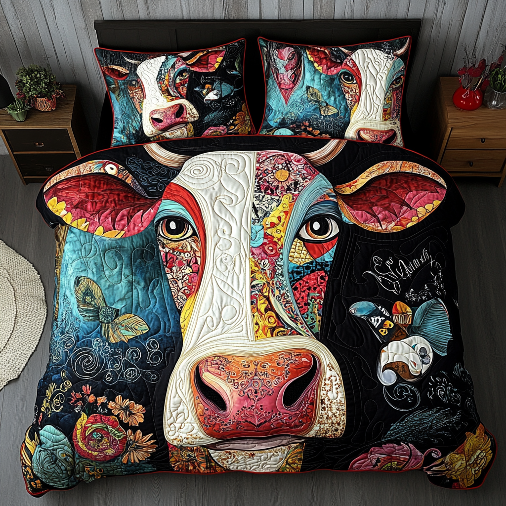 Funky Farmyard 3-Piece Quilted Bedding Set NCU0TL2383