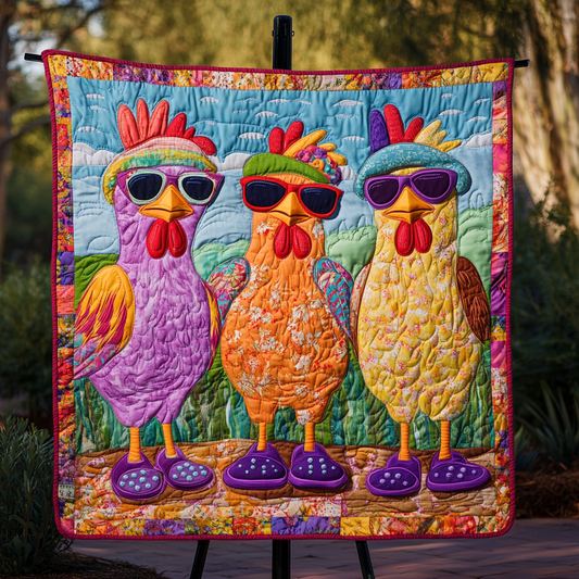 Funky Fowls Quilted Blanket NCU0VH5544