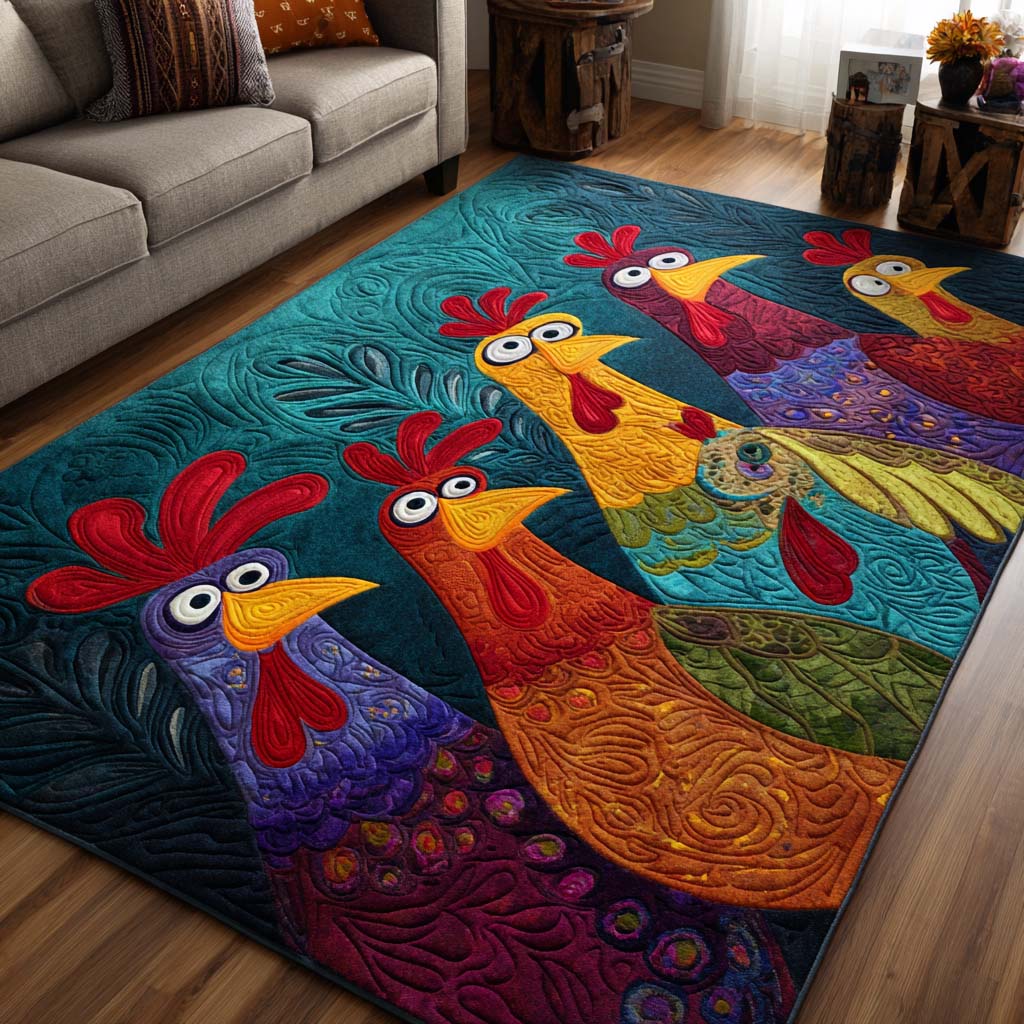 Funky Roosters Area Rug NCU0NT10214 – Vantique