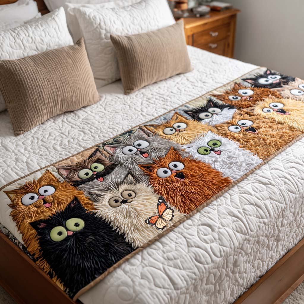 Funny Cats Quilted Bed Runner NCU0NT9937