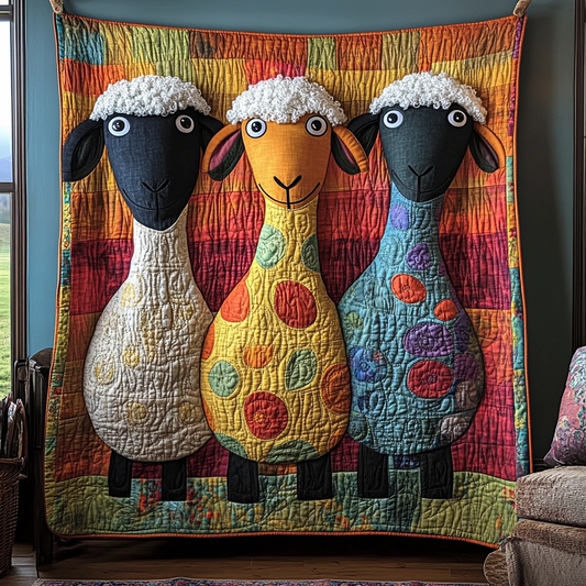 Funny Sheeps Quilted Blanket NCU0DV5539