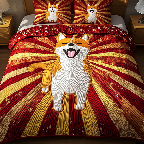 Furry Charm 3-Piece Quilted Bedding Set NCU0VH2144