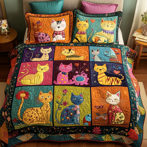 Furry Dreams 3-Piece Quilted Bedding Set NCU0VH874