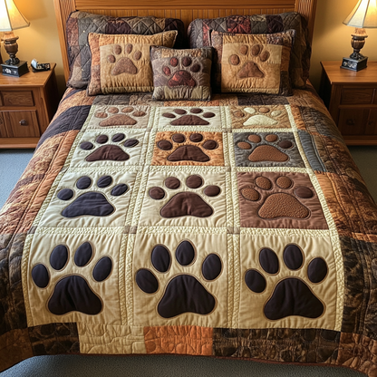Furry Friend 3-Piece Quilted Bedding Set NCU0VH2156