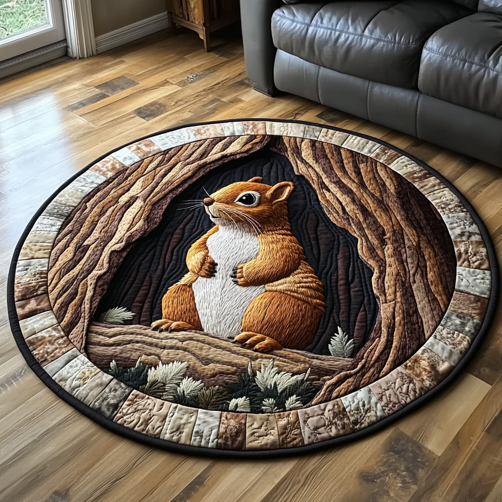 Furry Friend Quilted Round Mat NCU0VL2069