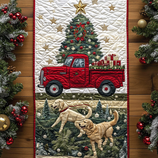 Furry Friends Christmas Trail Quilted Table Runner NCU0DK1462