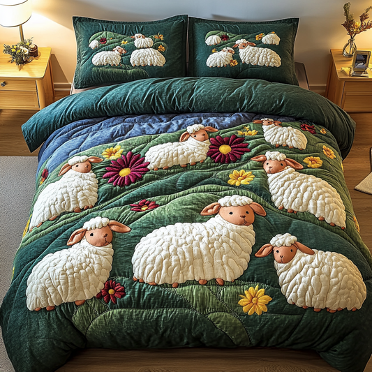 Fuzzy Comfort 3-Piece Quilted Bedding Set NCU0VH2993