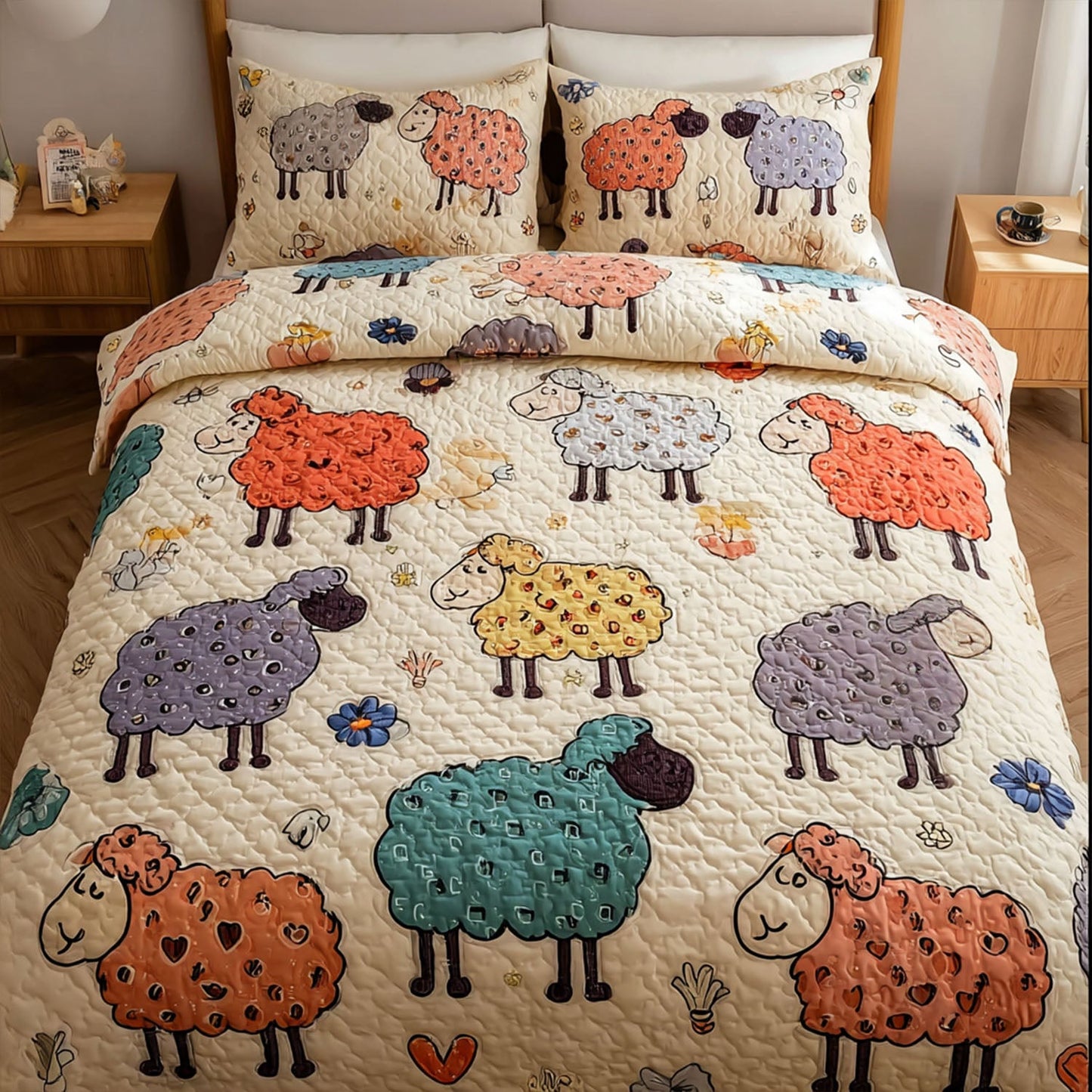 Fuzzy Delight 3-Piece Quilted Bedding Set NCU0PT7564