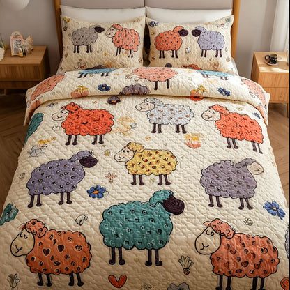 Fuzzy Delight 3-Piece Quilted Bedding Set NCU0PT7564