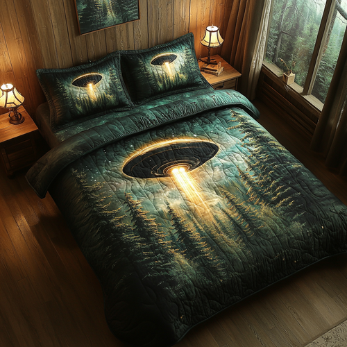 Galactic Beacon 3-Piece Quilted Bedding Set NCU0DV2998