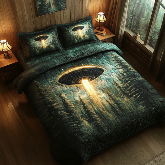 Galactic Beacon 3-Piece Quilted Bedding Set NCU0DV2998