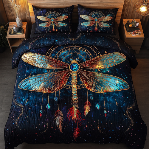 Galactic Dragonfly 3-Piece Quilted Bedding Set NCU0VL1227