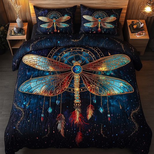Galactic Dragonfly 3-Piece Quilted Bedding Set NCU0VL1227