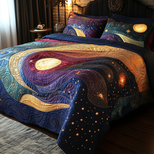 Galactic Glow 3-Piece Quilted Bedding Set NCU0VL981