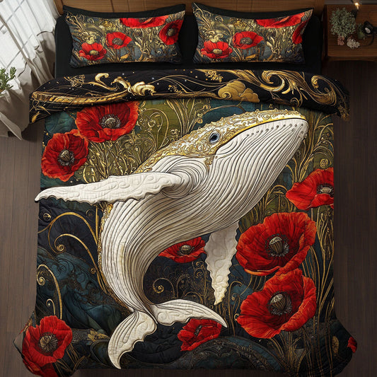 Galactic Ocean Bloom 3-Piece Quilted Bedding Set NCU0PT3760