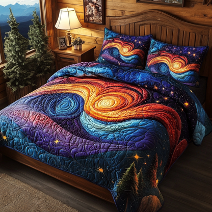 Galactic Swirl Dream 3-Piece Quilted Bedding Set NCU0VL977