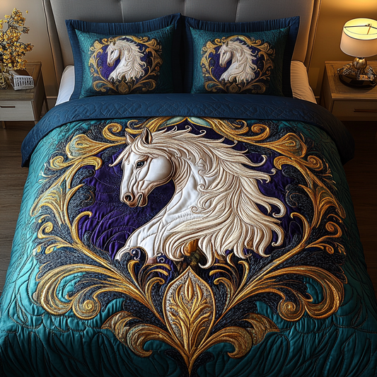 Gallant Grace 3-Piece Quilted Bedding Set NCU0VH1960